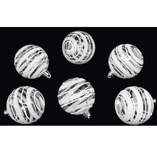 Šesť vianočných gúľ so špirálovým vzorom