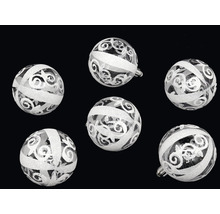 Šesť vianočných gúľ s dekorom