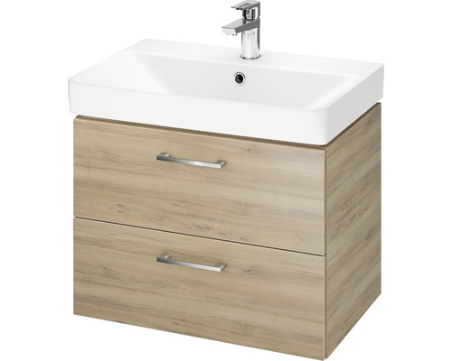 Kúpeľňová skrinka s umývadlom Cersanit Lara Mille orechová 59,4 x 46 x 37,5 cm SZFZ1004345990