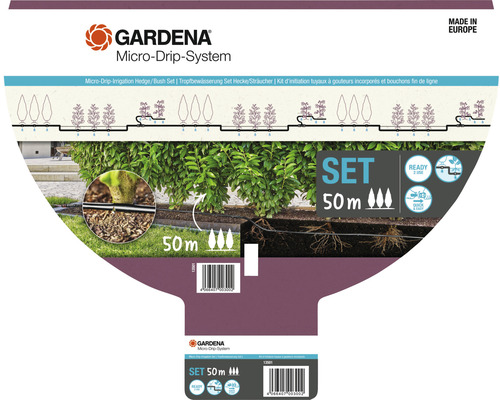 Sada Gardena Micro-Drip-System na zavlažovanie živých plotov a kríkov, 50 metrov