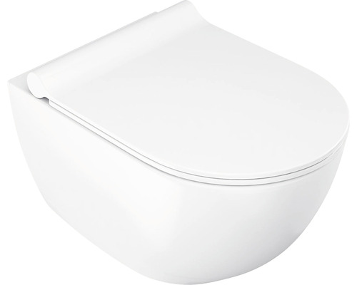 Závesné WC set RAVAK Chrome bez splachovacieho kruhu biela vč. WC dosky X01730