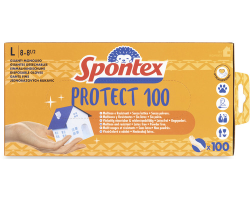 Spontex Protect 100 jednorazové rukavice, veľkosť L, bez latexu a bez púdru