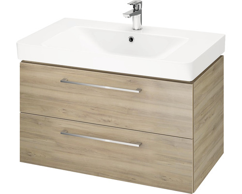 Kúpeľňová skrinka s umývadlom Cersanit Lara Mille orechová 79,4 x 45,2 x 44,7 cm SZFZ1004541866
