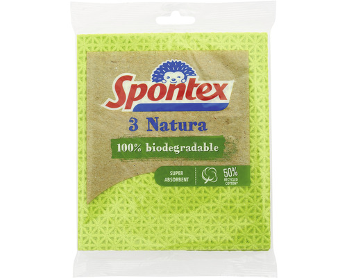 Čistiace utierky Spontex 3 Natura, 100 percent biologicky odbúrateľné