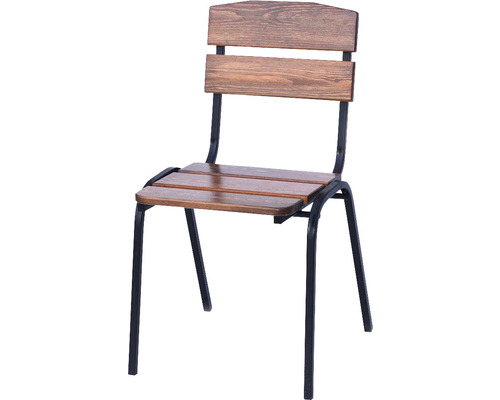 Stolička s dreveným a kovovým rámom