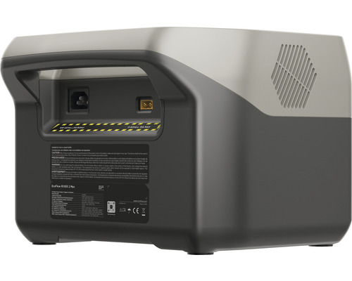 EcoFlow RIVER 2 Max Powerstation pohľad zozadu s portami a technickými údajmi