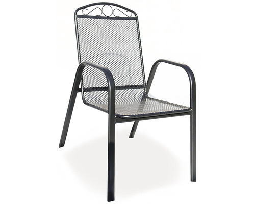 Kovová záhradná stolička s podrúčkami