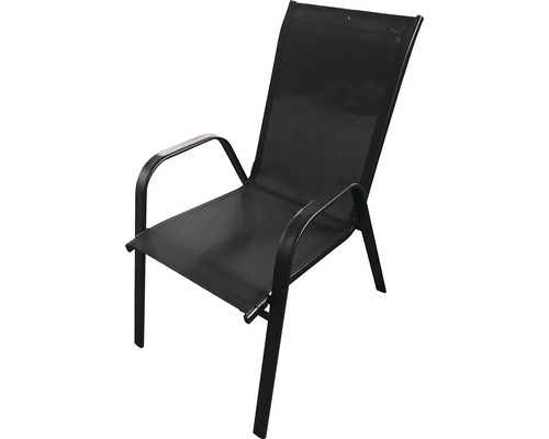 Záhradná stolička Rojaplast XT1012C kovová čierna