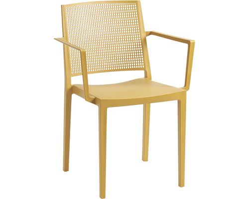 Plastové kreslo s opierkami a mriežkovým vzorom