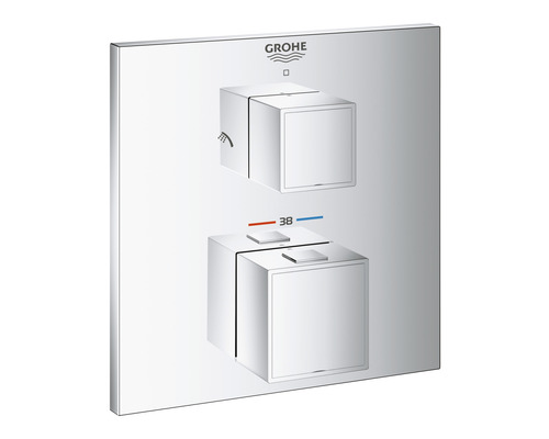 Termostatická batéria Grohe s dvoma štvorcovými otočnými rukoväťami