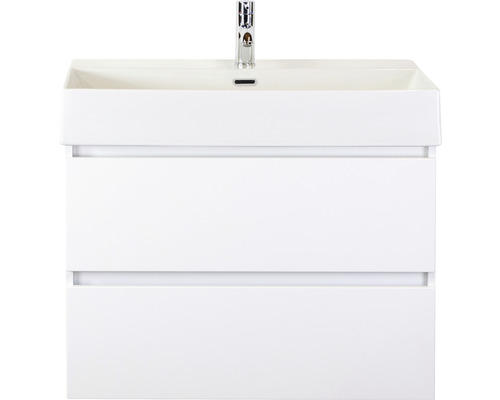 Kúpeľňový nábytkový set Maxx XL 80 cm s keramickým umývadlom biela vysoko lesklá