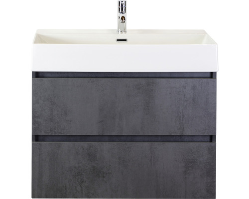 Kúpeľňový nábytkový set Maxx XL 80 cm s keramickým umývadlom betón antracitovo sivá