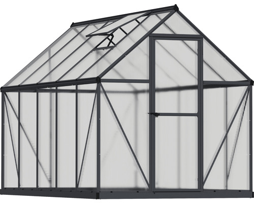 Skleník s dverami a oknom na pestovanie rastlín