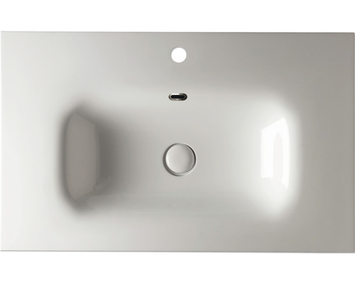 Keramické umývadlo s otvorom pre kohútik, prepadom a odtokom