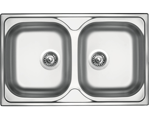 Nerezový drez Sinks CLASSIC 800 DUO V 0,6 mm matný 500 x 800 mm STSCLM80050026V