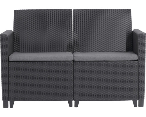 Dvojmiestna záhradná súprava z ratanu s vankúšom