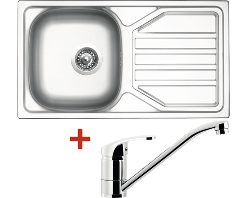 Nerezový drez Sinks Okio 780 V s batériou Pronto 435x780 mm