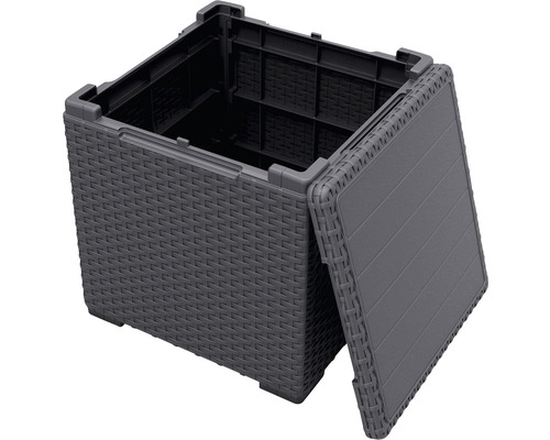 Záhradný box z plastu s pleteným vzorom a odnímateľným vekom