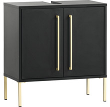 Skrinka pod umývadlo s dvomi dvierkami a kovovými úchytkami a kovovými nohami