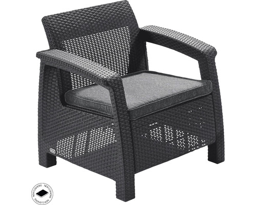 Prútené záhradné kreslo so sedákom