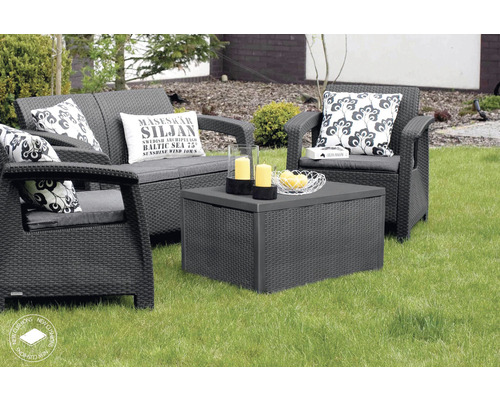 Záhradná sedacia súprava s pohovkou, kreslami a stolom z ratanu