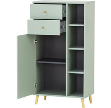 Komoda s dvomi zásuvkami, dvierkami a otvorenými policami