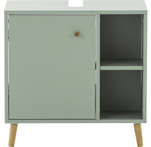 Skrinka pod umývadlo s jednými dvierkami, policou a drevenými nohami