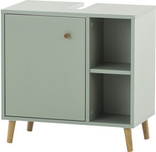 Skrinka pod umývadlo s dvierkami a dvoma otvorenými policami