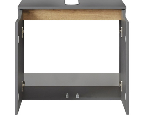 Skrinka pod umývadlo s otvorenými dvierkami