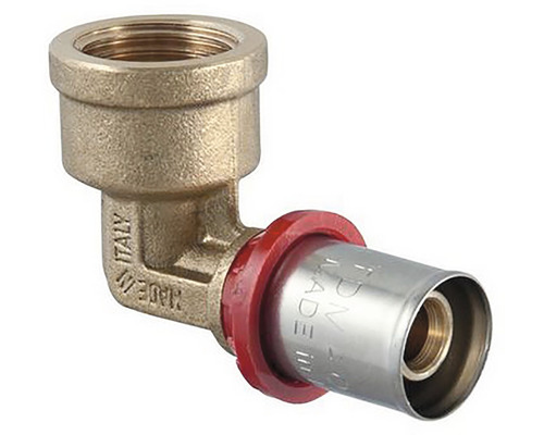 Mosadzné koleno s lisovacím spojom pre sanitárne použitie