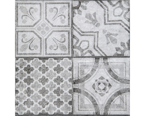 Vzor dlaždíc s kvetinovými a geometrickými motívmi