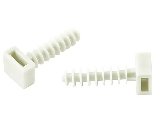 Dve biele plastové skrutky