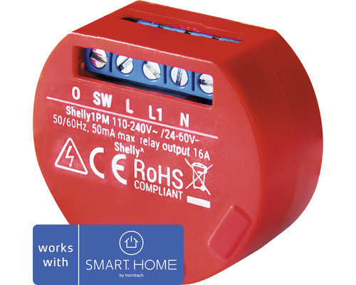 Spínací modul Shelly 1PM s meraním spotreby 1x16A, WiFi - kompatibilný so SMART HOME by hornbach