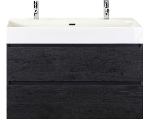 Skrinka pod umývadlo s dvomi zásuvkami a umývadlom na dosku