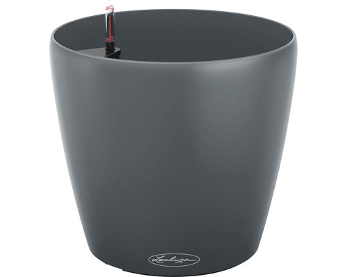 Tmavý kvetináč so zavlažovacím systémom