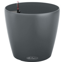 Sivý kvetináč s ukazovateľom hladiny vody