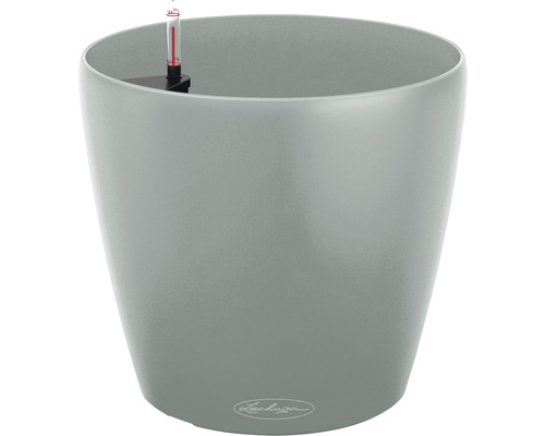 Samozavlažovací kvetináč Lechuza Classico Eco Ø 60 cm svetlosivý Sivý kvetináč Lechuza s ukazovateľom hladiny vody