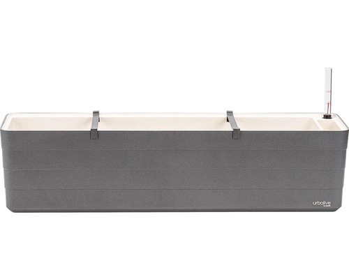 Obdĺžnikový kvetináč s držiakmi a teplomerom