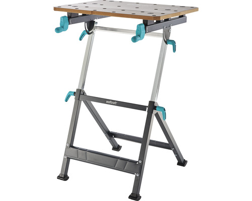 Pracovný stôl Wolfcraft s drevenou doskou a kovovým rámom