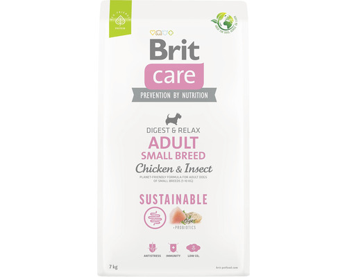 Brit Care Adult Small Breed suché krmivo pre psov s kuracím mäsom a hmyzom, 7 kg
