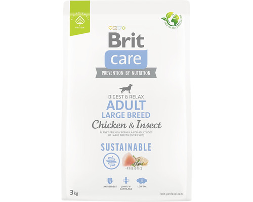Brit Care Adult Large Breed krmivo pre psov s kuracím mäsom a hmyzom, 3 kilogramy
