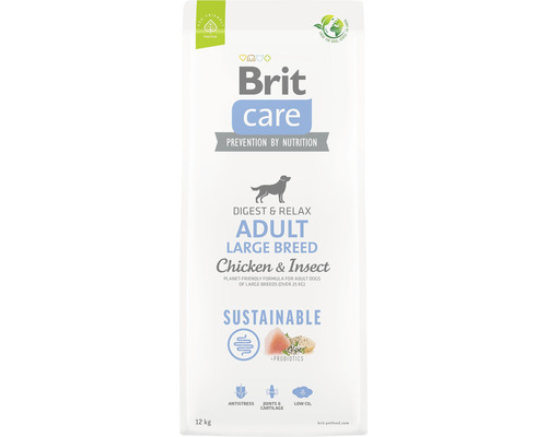 Brit Care Adult Large Breed krmivo pre psov s kuracím mäsom a hmyzom, 12 kilogramové balenie