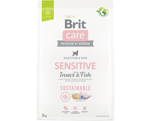 Brit Care Sensitive suché krmivo pre psov s hmyzom a rybami v trojkilogramovom balení