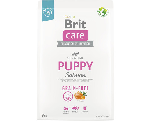 Brit Care Puppy Salmon suché krmivo pre šteňatá a mladé psy, receptúra bez obilnín v 3-kilogramovom balení