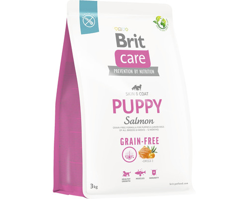 Granule pre psov Brit Care Dog Grain-free Puppy 3 kg Brit Care Puppy Salmon suché krmivo pre šteniatka v trojkilogramovom balení