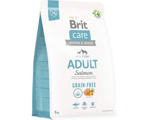 Granule pre psov Brit Care Dog Grain-free Adult 3 kg Brit Care Adult Salmon suché krmivo pre psov, balenie 3 kg