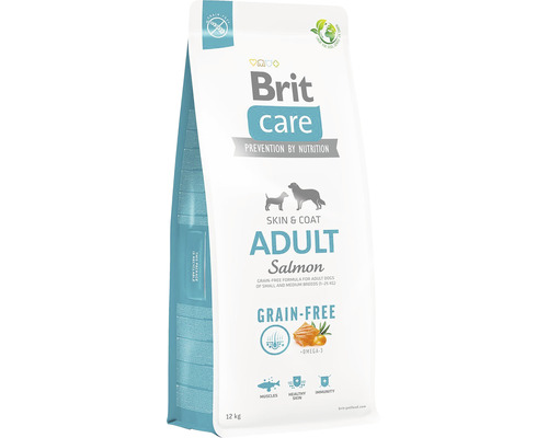 Granule pre psov Brit Care Dog Grain-free Adult 12 kg Brit Care Adult Salmon suché krmivo pre psov, 12 kg, receptúra bez obilnín