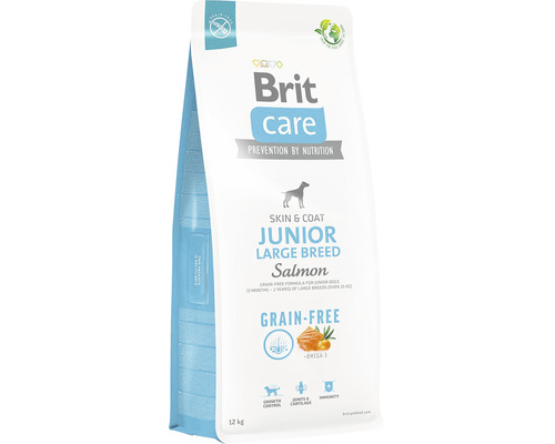 Granule pre psov Brit Care Dog Grain-free Junior Large Breed 12 kg Brit Care Junior Large Breed krmivo pre psov s lososom, 12 kilogramov