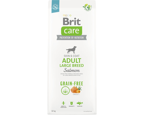 Brit Care Adult Large Breed krmivo pre psov s lososom, 12 kg, bez obilnín, pre kožu a srsť