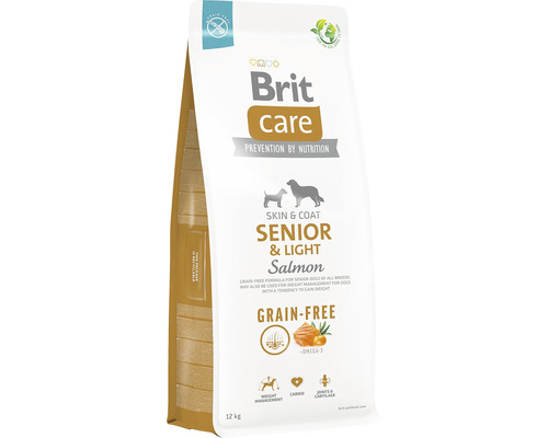 Brit Care Senior a Light suché krmivo pre psov s lososom, 12 kilogramov